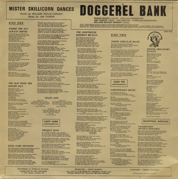 Doggerel Bank - Mister Skillicorn Dances | Charisma (CAS 1102) - 2