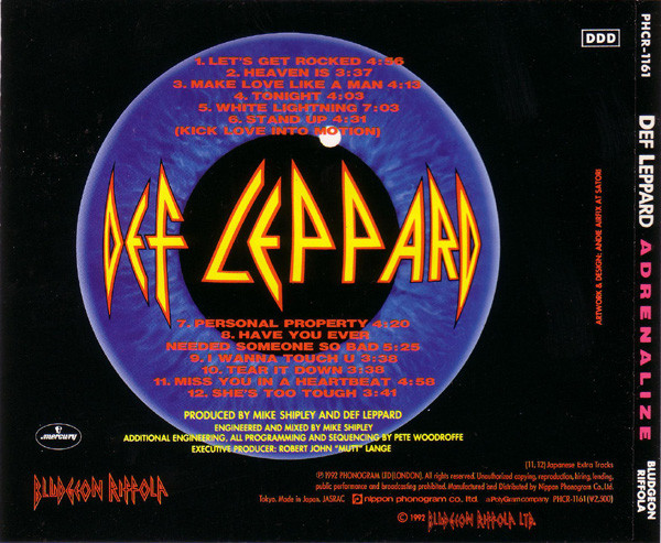 Def Leppard - Adrenalize CD | Mercury (PHCR-1161) - 4
