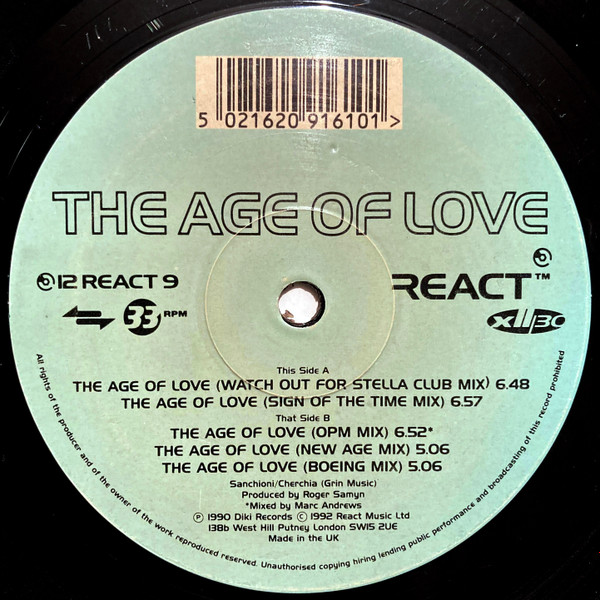 Age Of Love - The Age Of Love (The Jam & Spoon Mixes) | React (12 REACT 9) - 3 Age Of Love - The Age Of Love (The Jam & Spoon Mixes) | React (12 REACT 9) - 3