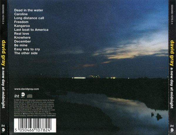 David Gray - A New Day At Midnight | IHT Records (5050466-1078-2-4) - 2 David Gray - A New Day At Midnight | IHT Records (5050466-1078-2-4) - 2