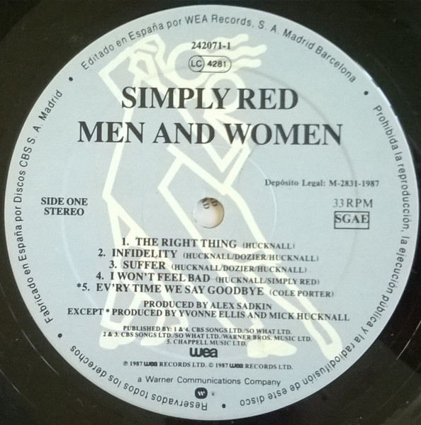 Simply Red - Men And Women | WEA (242071-1) - 3