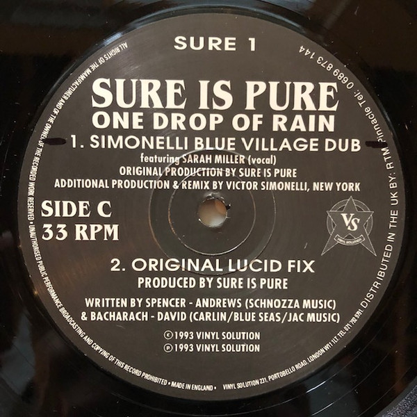 Sure Is Pure - One Drop Of Rain | Vinyl Solution (SURE 1) - 3