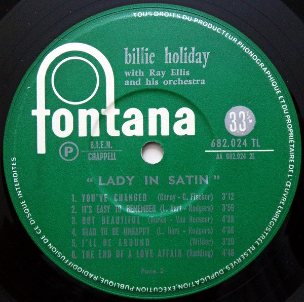 Billie Holiday - Lady In Satin | Fontana (682 024 TL) - 4