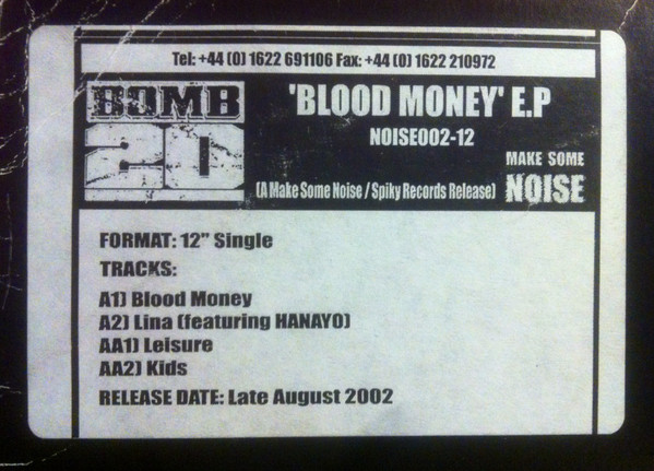 Bomb 20 - Blood Money EP | Make Some Noise (NOISE002-12) - 3