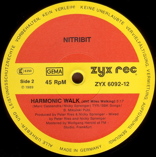 Nitribit - Harmonic Drive ("In The Air Mix") | ZYX Records (ZYX 6092-12) - 4