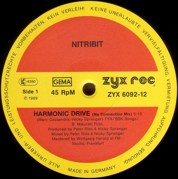 Nitribit - Harmonic Drive ("In The Air Mix") | ZYX Records (ZYX 6092-12) - 3