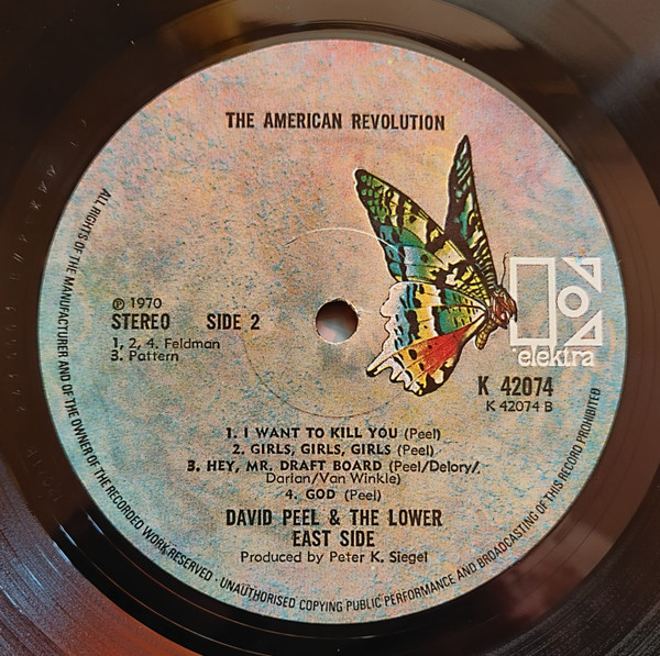 David Peel & The Lower East Side - The American Revolution | Elektra (K 42074) - 4