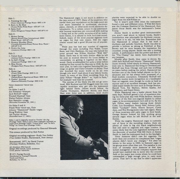Gene Ammons - The Gene Ammons Story: Organ Combos | Prestige (P-24071) - 2 Gene Ammons - The Gene Ammons Story: Organ Combos | Prestige (P-24071) - 2