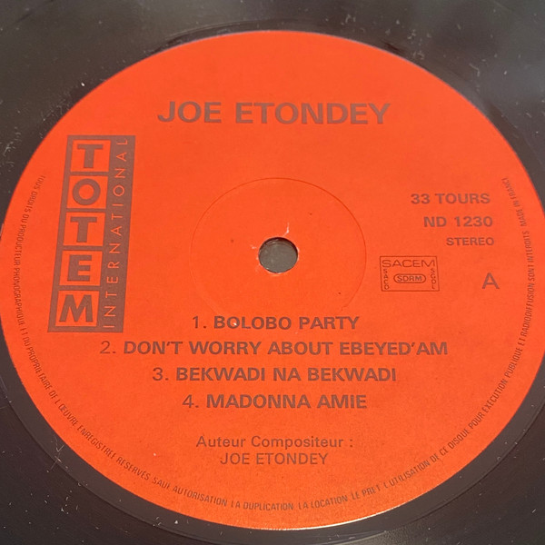 Joey Etondey - Bolobo Party | Totem International (ND 1230) - 4 Joey Etondey - Bolobo Party | Totem International (ND 1230) - 4