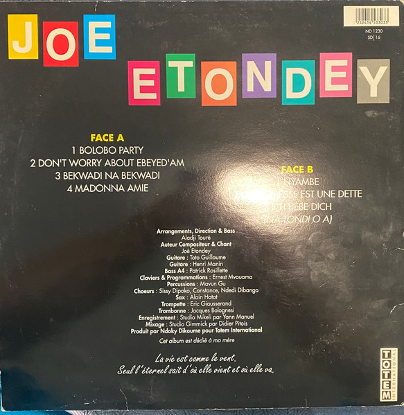 Joey Etondey - Bolobo Party | Totem International (ND 1230) - 2 Joey Etondey - Bolobo Party | Totem International (ND 1230) - 2