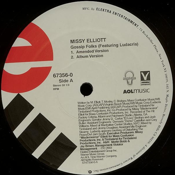Missy Elliott Featuring Ludacris - Gossip Folks | Elektra (67356-0) - 2