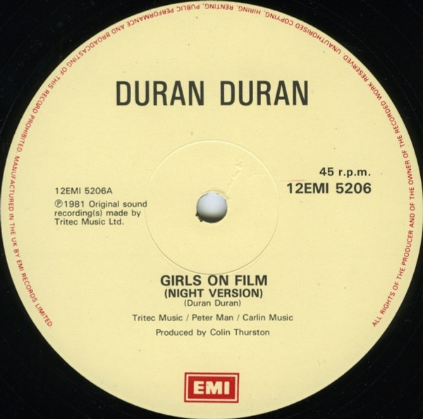 Duran Duran - Girls On Film (Night Version) | EMI (12EMI 5206)