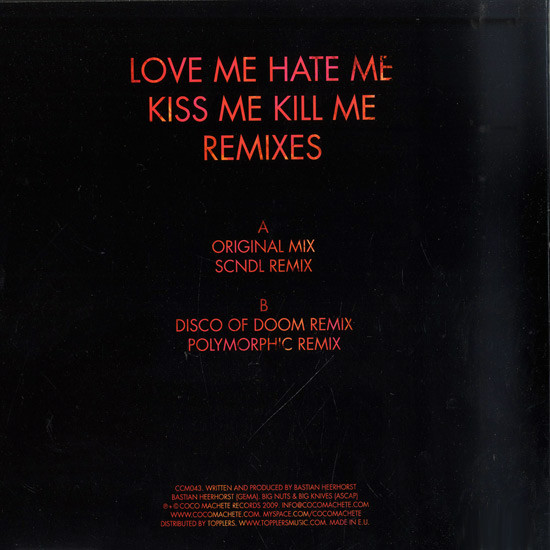Fukkk Offf - Love Me Hate Me Kiss Me Kill Me Remixes | Coco Machete Records (CCM043) - main