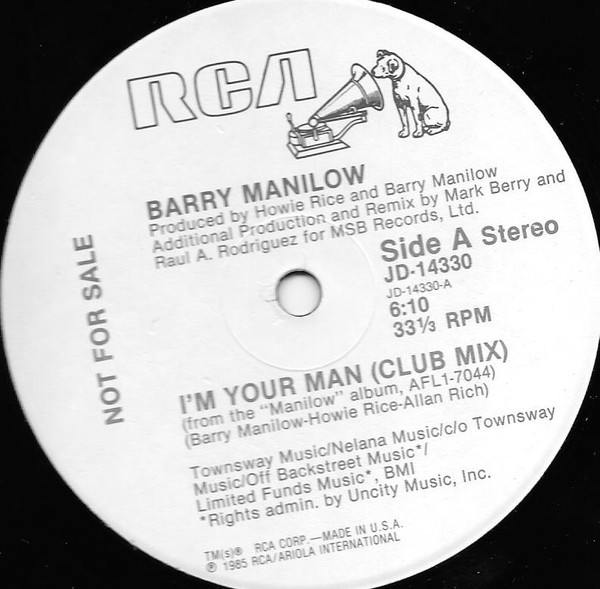 Barry Manilow - I'm Your Man | RCA Victor (JD-14330)