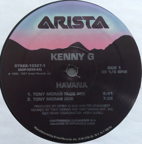 Kenny G - Havana (The Extended Mixes) | Arista (07822-13327-1) - 3