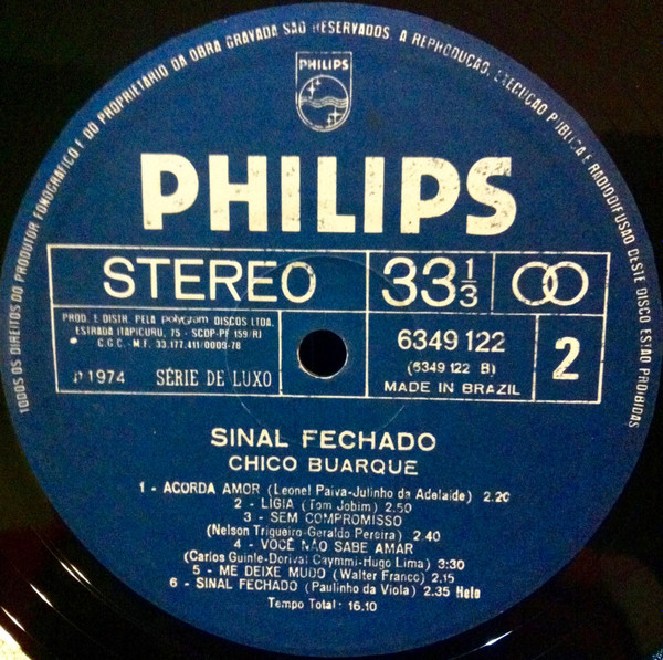 Chico Buarque - Sinal Fechado | Philips (6349 122) - 4