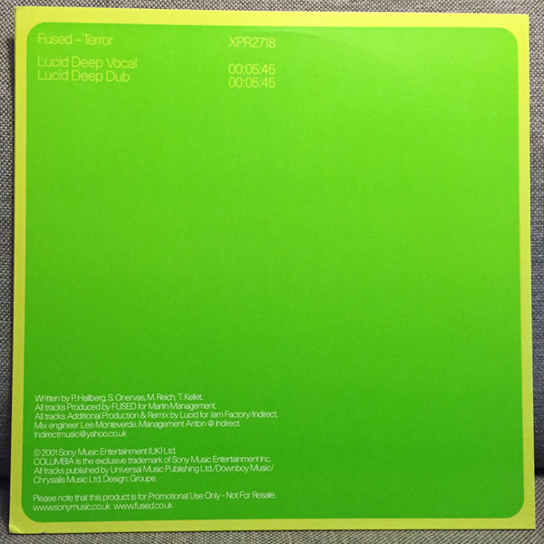 Fused - Terror | Columbia (XPR2718) - 2