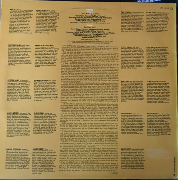 Various - Newport In New York '72 - The Jam Sessions, Vol 4 | Atlantic (ATL 40448) - 2