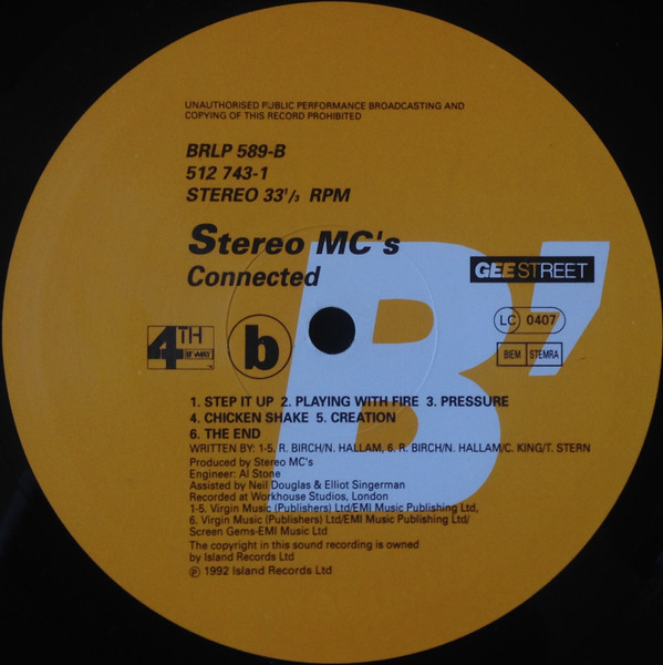 Stereo MC's - Connected | 4th & Broadway (BRLP 589) - 3