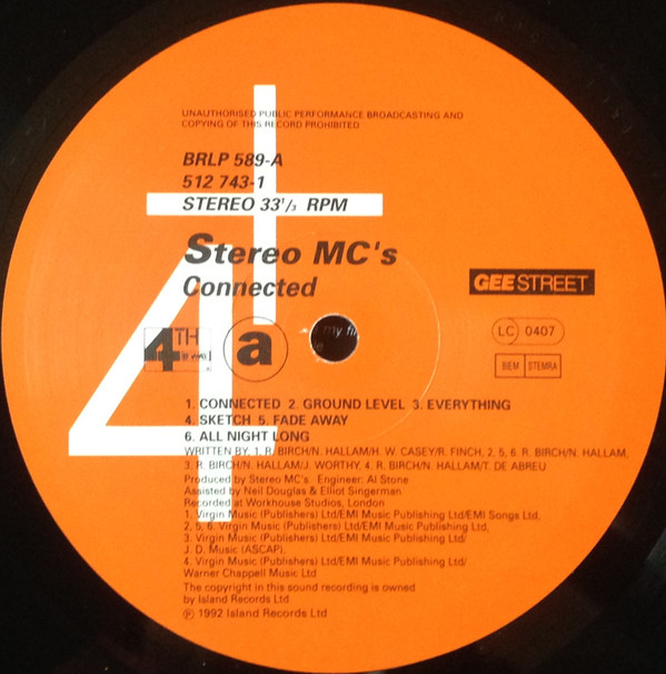 Stereo MC's - Connected | 4th & Broadway (BRLP 589) - 2