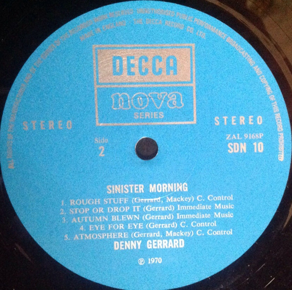 Denny Gerrard - Sinister Morning | Deram (SDN 10) - 4