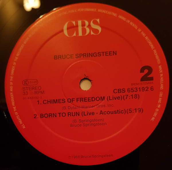 Bruce Springsteen - Chimes Of Freedom | CBS (CBS 653192 6) - 4