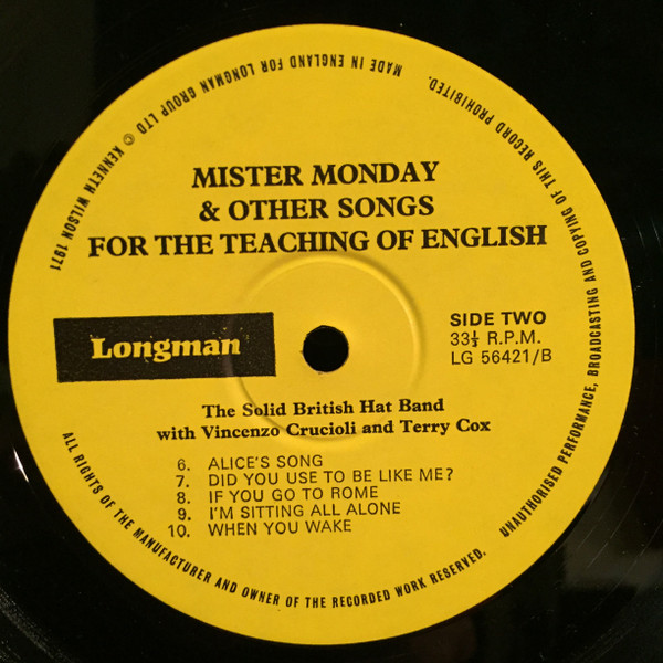 The Solid British Hat Band - Mister Monday & Other Songs For The Teaching Of English | Longman (LG 0 582 56421 2)