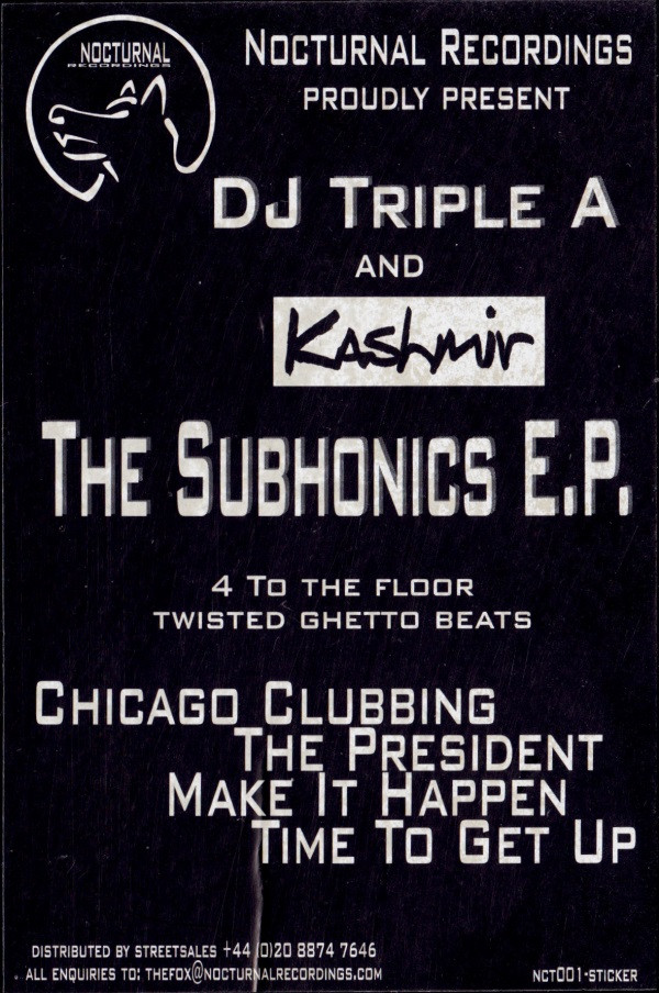 DJ Triple A & Kashmir - Subhonics E.P. | Nocturnal Recordings (NCT001)