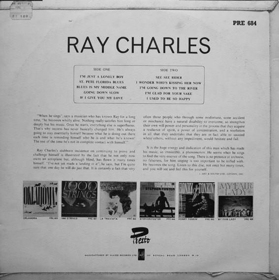 Ray Charles - Ray Charles | Presto (PRE 684) - 2 Ray Charles - Ray Charles | Presto (PRE 684) - 2