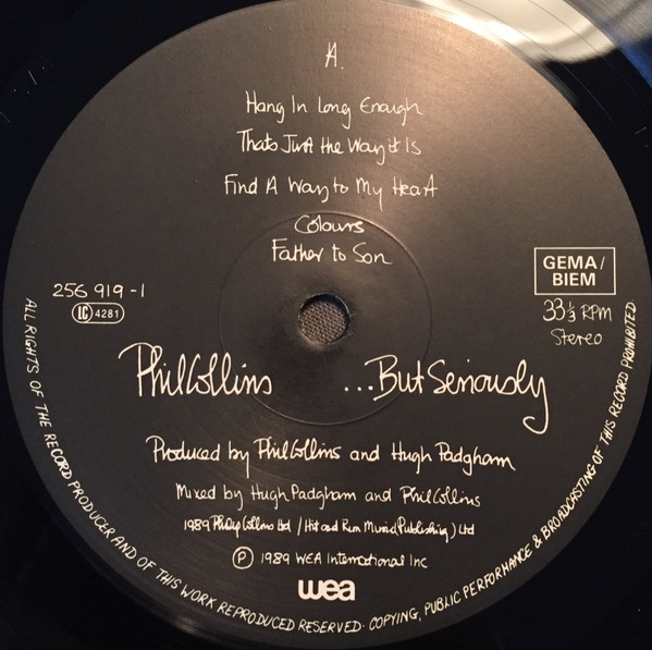 Phil Collins - ...But Seriously | WEA (256919 -1) - 3