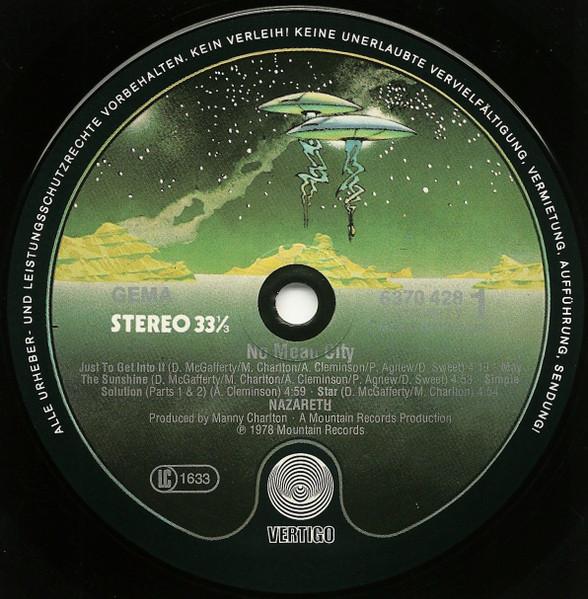 Nazareth - No Mean City | Vertigo (6370 428) - 3