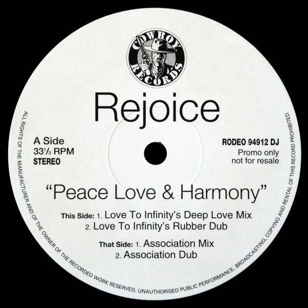Rejoice - Peace, Love & Harmony | Cowboy Records (RODEO 94912 DJ) Rejoice - Peace, Love & Harmony | Cowboy Records (RODEO 94912 DJ)