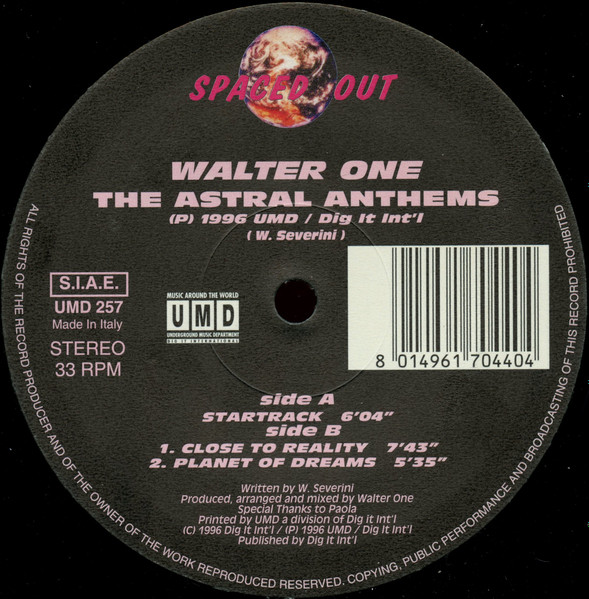 Walter One - The Astral Anthems | Underground Music Department (UMD) (UMD 257) - 4