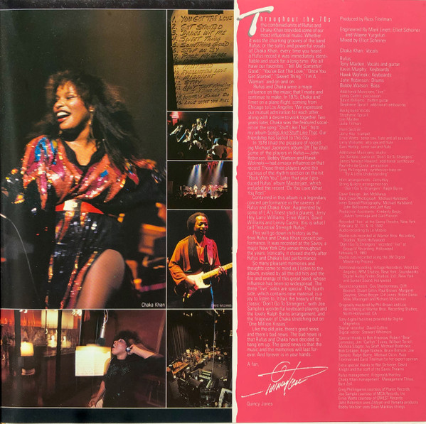 Rufus & Chaka Khan - Live - Stompin' At The Savoy | Warner Bros. Records (92-3679-1) - 3 Rufus & Chaka Khan - Live - Stompin' At The Savoy | Warner Bros. Records (92-3679-1) - 3