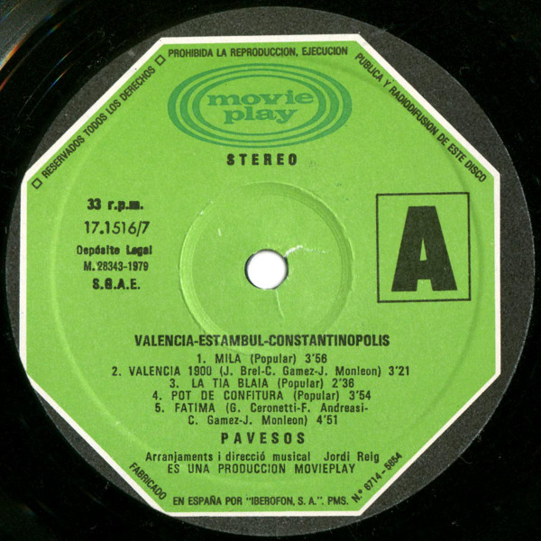 Pavesos - Valencia, Estambul, Konstantinopolis | Movieplay (17.1516/7) - 3