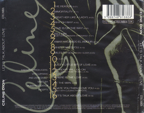 Céline Dion - Let's Talk About Love | Columbia (489159-2) - 4