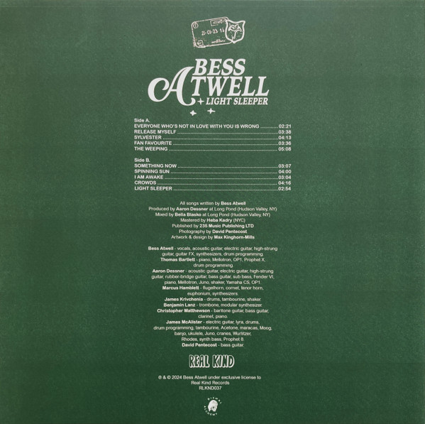 Bess Atwell - Light Sleeper | Real Kind Records (RLKND043) - 2