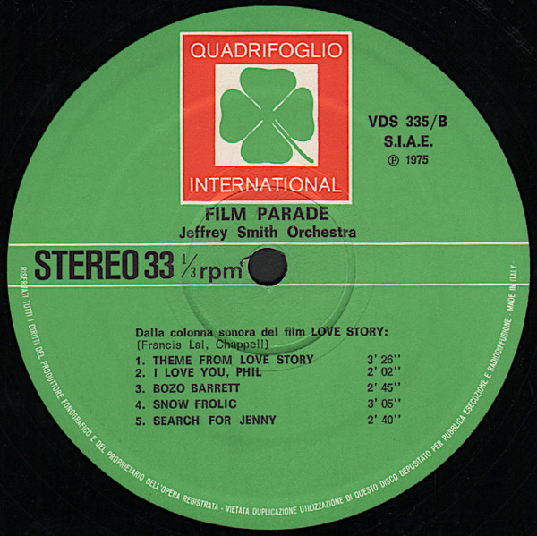 Jeffrey Smith Orchestra - Film Parade | Quadrifoglio International (VDS 335) - 4