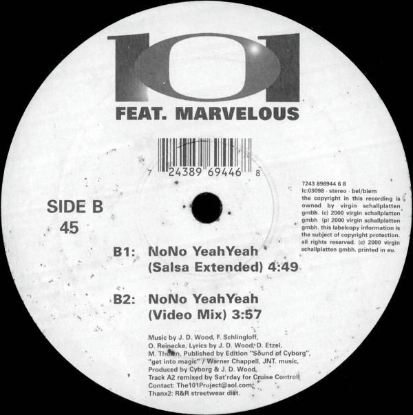 101 Featuring Marvelous - NoNo YeahYeah | Virgin (7243 896944 6 8)