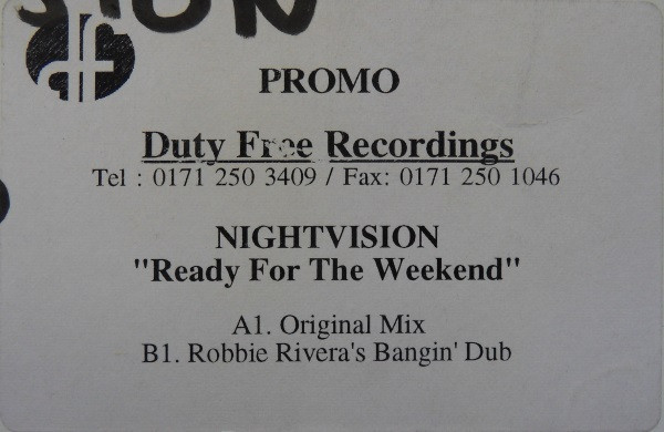 Nightvision - Ready For The Weekend | Duty Free Recordings (DF-0010) - main Nightvision - Ready For The Weekend | Duty Free Recordings (DF-0010) - main