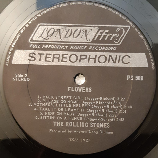 The Rolling Stones - Flowers | London Records (PS 509) - 4