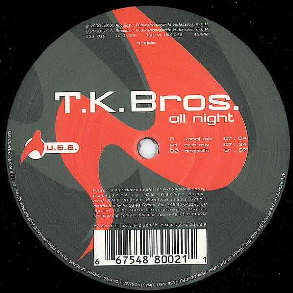 T.K. Bros. - All Night | U.S.S. (USS 019)
