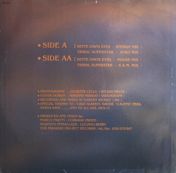 Sonia Davis - Bette Davis Eyes | Paradise Project Records (PPR 018)