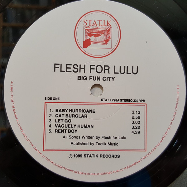 Flesh For Lulu - Big Fun City | Statik Records (STAT LP 28) - 3
