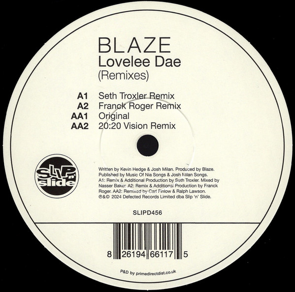 Blaze - Lovelee Dae (Remixes) | Slip 'n' Slide (SLIPD456)