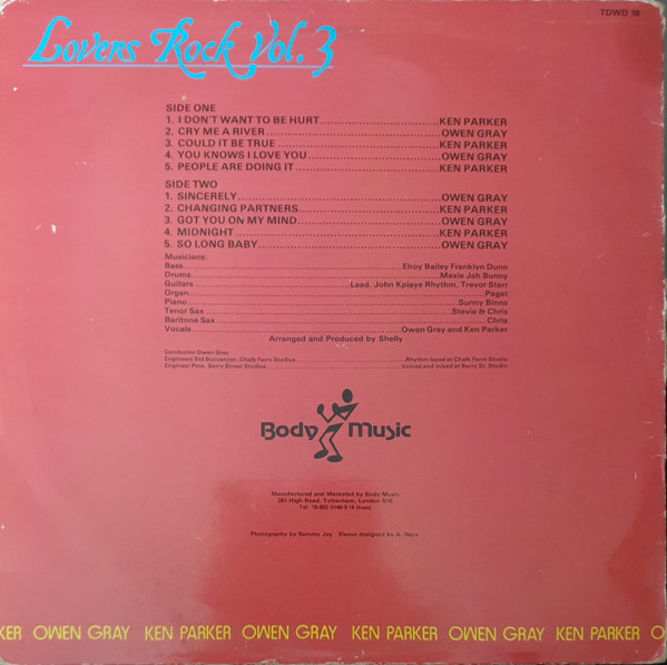 Owen Gray And Ken Parker - Lovers Rock Volume 3 | Body Music (TDWD 18) - 2