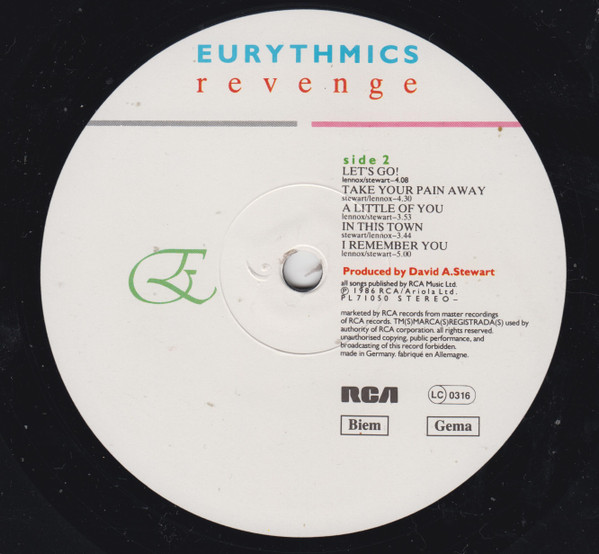 Eurythmics - Revenge | RCA (PL 71050) - 4 Eurythmics - Revenge | RCA (PL 71050) - 4