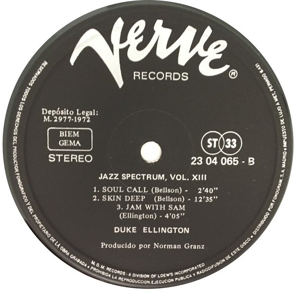 Duke Ellington - Jazz Spectrum Vol. 13 | Verve Records (23 04 065) - 4 Duke Ellington - Jazz Spectrum Vol. 13 | Verve Records (23 04 065) - 4