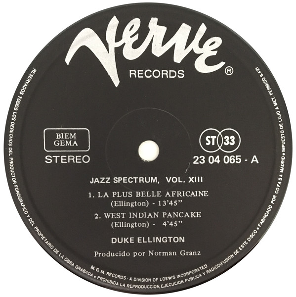 Duke Ellington - Jazz Spectrum Vol. 13 | Verve Records (23 04 065) - 3 Duke Ellington - Jazz Spectrum Vol. 13 | Verve Records (23 04 065) - 3