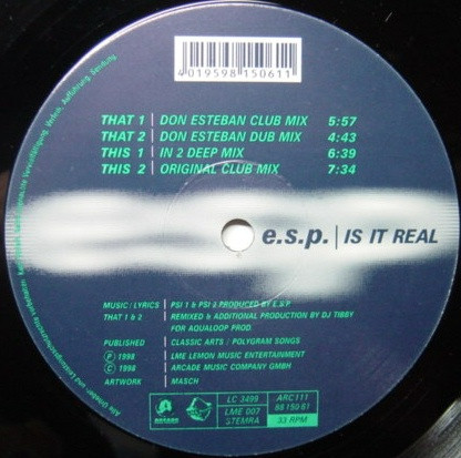 E.S.P. - Is It Real | L.M.E. Records (LME 007)